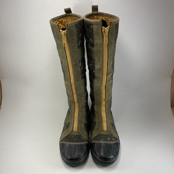 Sorel Sentry Tall Boots Womens Size 8.5 Convertible Green Wool Felt Front Zipper - Picture 11 of 12